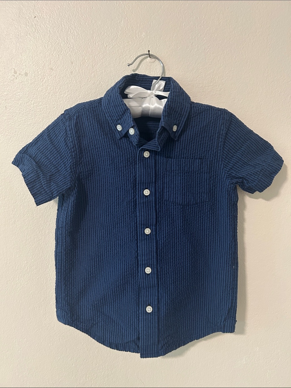 Toddler Boys Short-Sleeve Button-Down Shirt - Navy